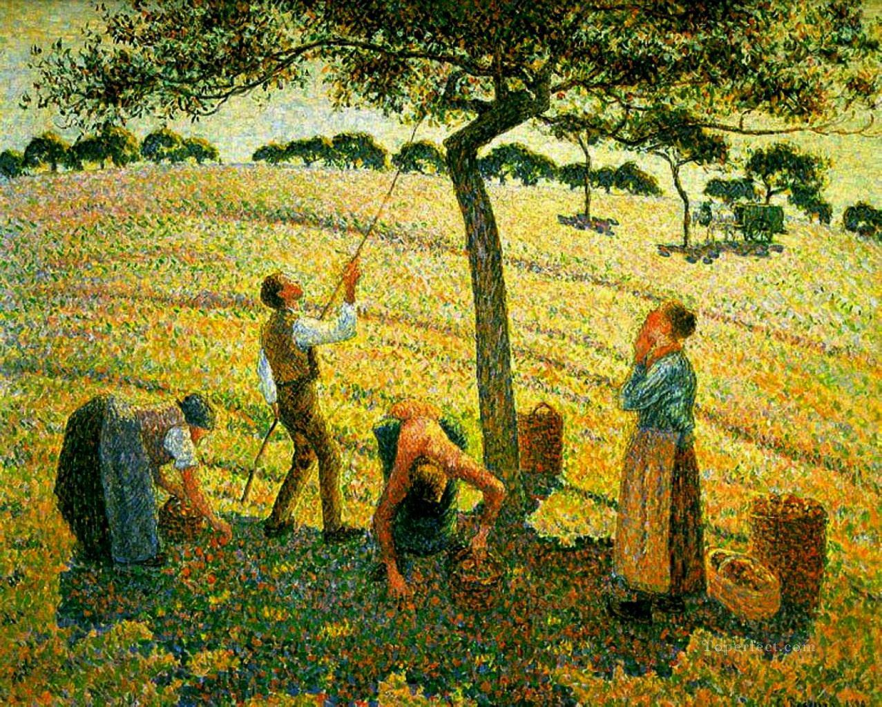 エラニー・シュール・エプテでのリンゴ狩り 1888年 カミーユ・ピサロ油絵